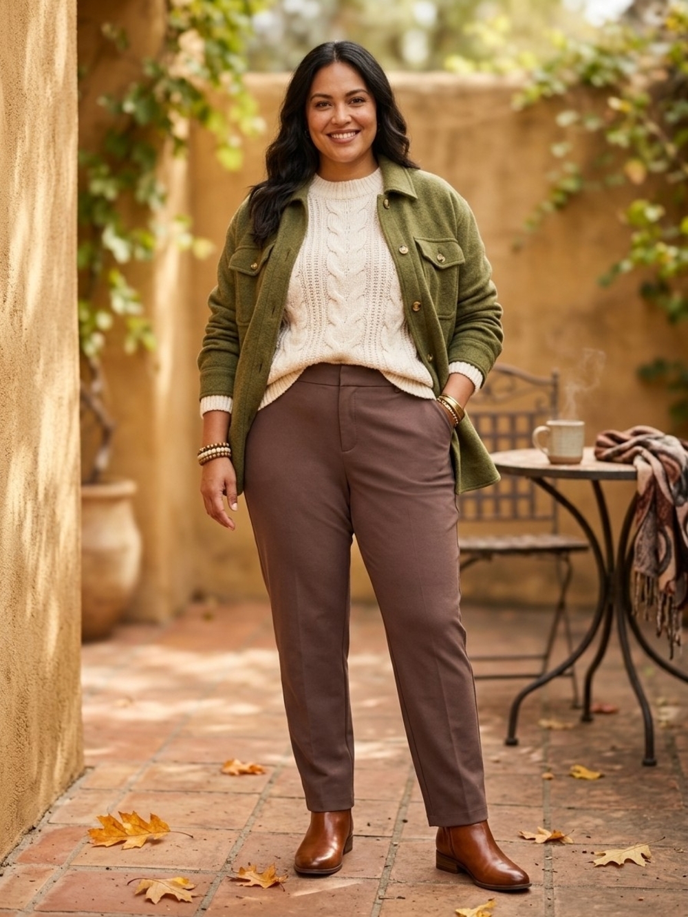 Old Navy High Rise Pixie Brown Pants Trouser Office Siren Dark Academia Corpcore